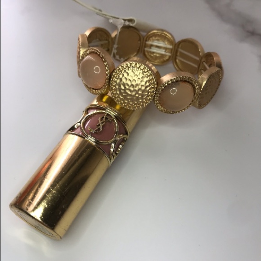Dusty pink and gold bracelet
